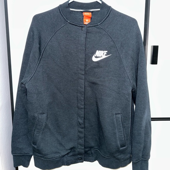 Nike Varsity Bomber Jacket - Oversized - Black - Men's US Large - Unisex - Picture 2 of 5